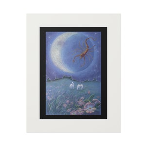 Moon in Scorpio - Fine Art Print (Passepartout Paper Frame)