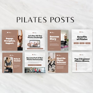 Instagram Template Studio Pilates | Pilates Instructor Instagram | Pilates Social Media | Pilates Coach | Canva Templates