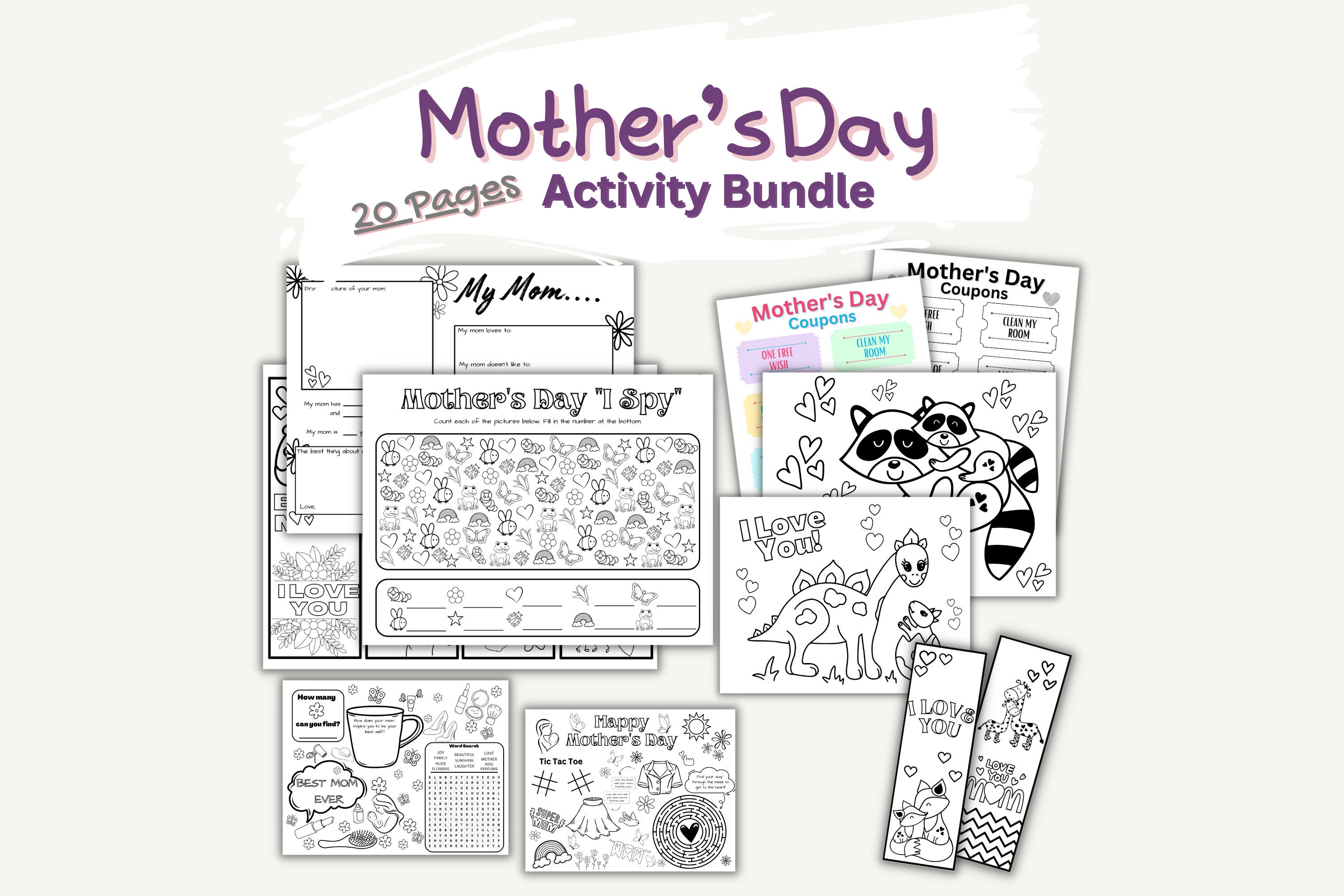 Mother's Day Activities Printables Mother's Day Printable Activities