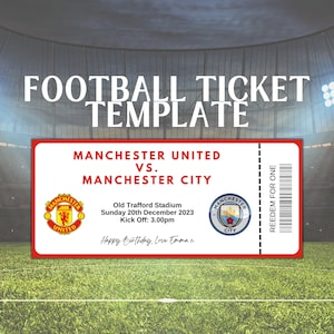 Football Ticket Gift | Football Tickets | Football Birthday Ticket | Printable Football Ticket | Football Game Ticket Gift | Surprise Gift