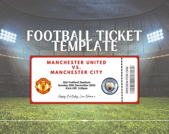 Football Ticket Gift | Football Tickets | Football Birthday Ticket | Printable Football Ticket | Football Game Ticket Gift | Surprise Gift