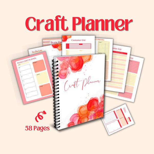 Craft Business Planner | Crafting Planner | Craft Planner Printable | Craft Project Planner | Craft Organization | Craft Journal