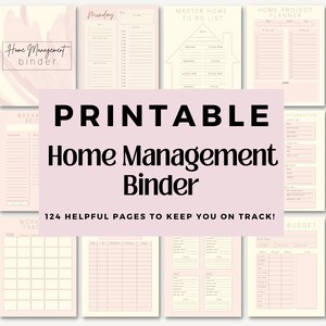 Home Management Printables | Home Management Tracker | Printable Home Management Planner | Home Management Binder | Household Planner