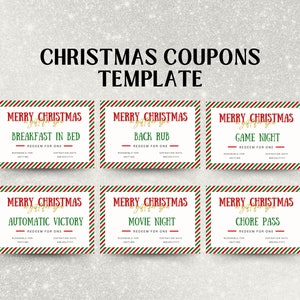 Christmas Coupons | Christmas Coupon Book | Christmas Printable Coupons | Editable Christmas Coupon Book | Christmas Coupons Printable