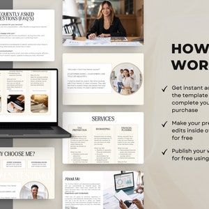 Website for Accountant Website Template for Accountant Accountant Website Bookkeeping Website Canva Website Template image 3