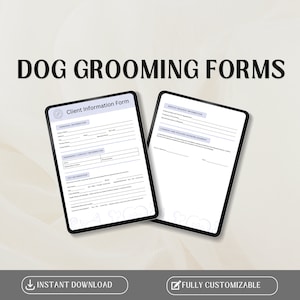 Dog Grooming intake Form | Dog Grooming Client Form | Pet Grooming Client Form | Dog Groomer Form | Dog Groomer Contract Policy
