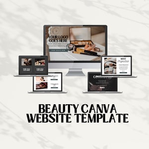 Beauty Website Template | Beauty Website Template Canva | Beauty Canva Website  | Makeup Website | Makeup Artist Website Template