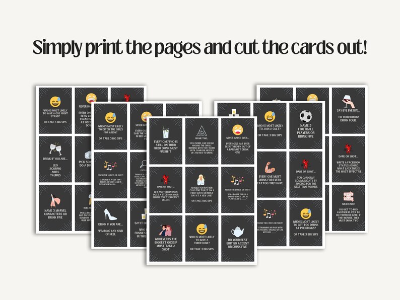 Funny Drinking Games Drinking Games for Adults (Instant Download) Etsy