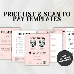 Scan to Pay Template | Scan to Pay Template Canva | Scan to Pay Canva Template | Scan to Pay QR Code Template | Scan to Pay and Price List