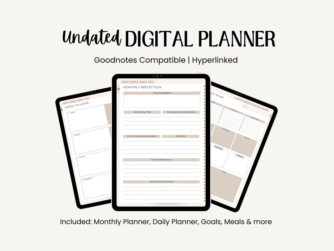 Digital Planner Goodnotes Pink Goodnotes Planner Etsy