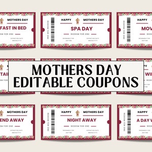 Happy Mothers Day Printable | Coupon Mom | Coupon Book For Mom | Coupon Book Ideas For Mom | Mothers Day Coupons | Printable Coupon