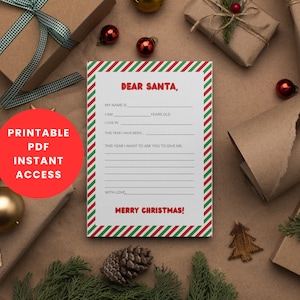 Brief an den Weihnachtsmann | Printable Weihnachten | Weihnachtsbuchstabe | Weihnachtsmann Buchstabe | Weihnachtswunschliste | Weihnachtswunschliste | Lieber Weihnachtsmann Brief
