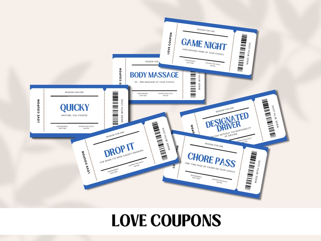 Template for Love Coupons | Love Coupons Book | Printable Love Coupons ...