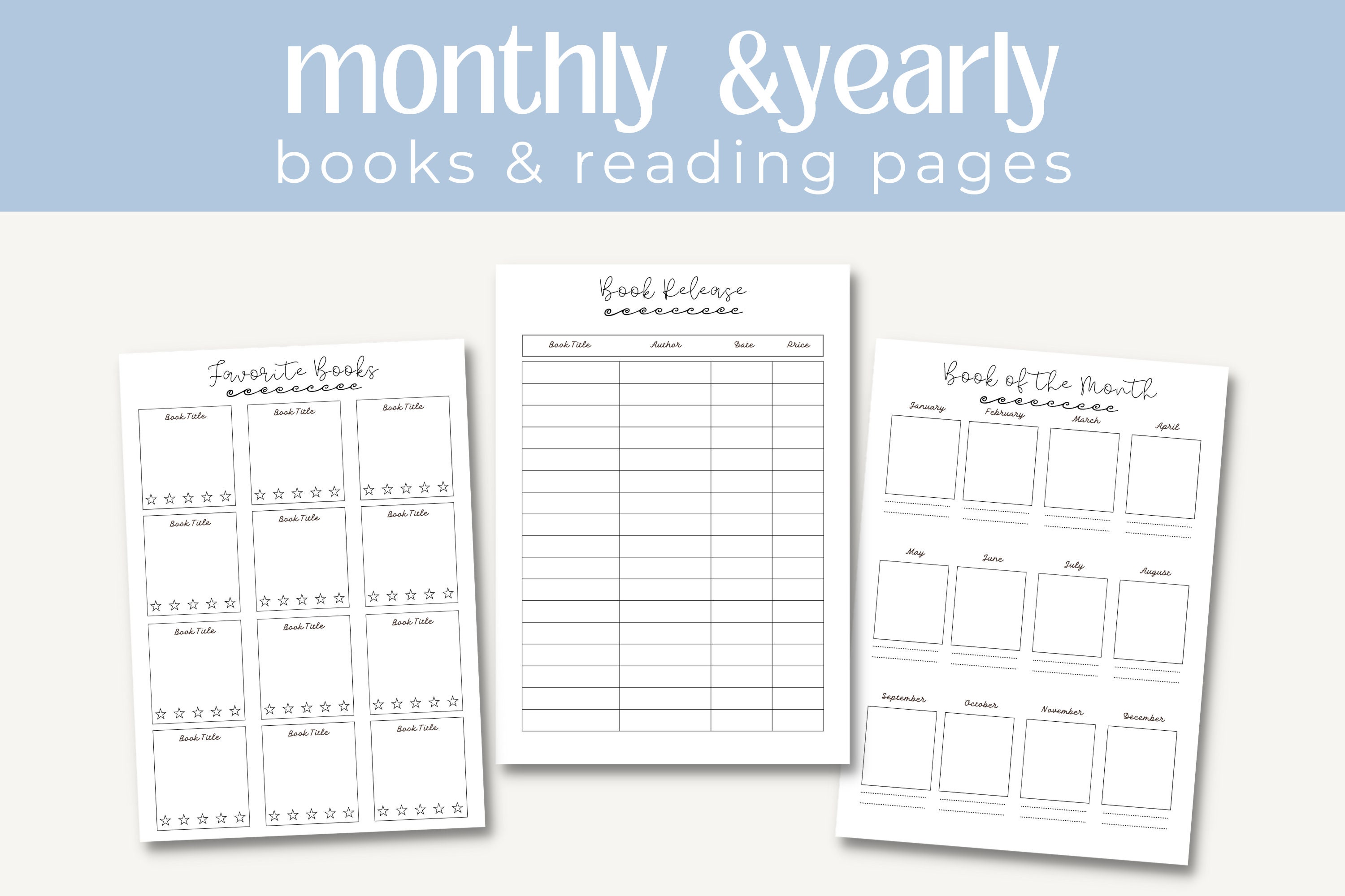 Reading Planner Printable Printable Reading Planner Journal Reading ...