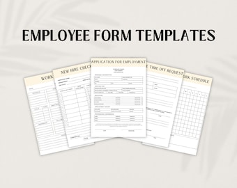 Employee Hire Forms Templates | Employee Onboarding Form Template | Employee Forms For Small Business | Employee Templates | HR Templates