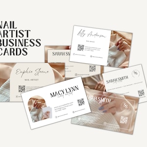 Business Cards Template Canva for Nails | Nail Tech Business Cards | Business Card Template Canva Nails | Nail Salon Business Cards