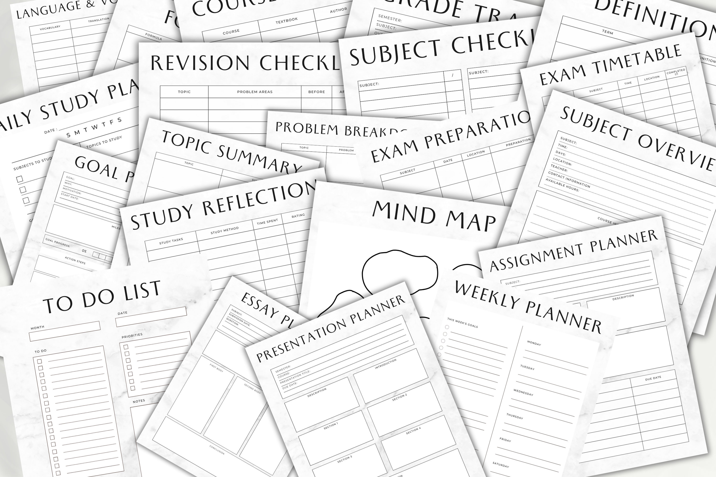 Student Planner Printable Academic Planner College Planner Student