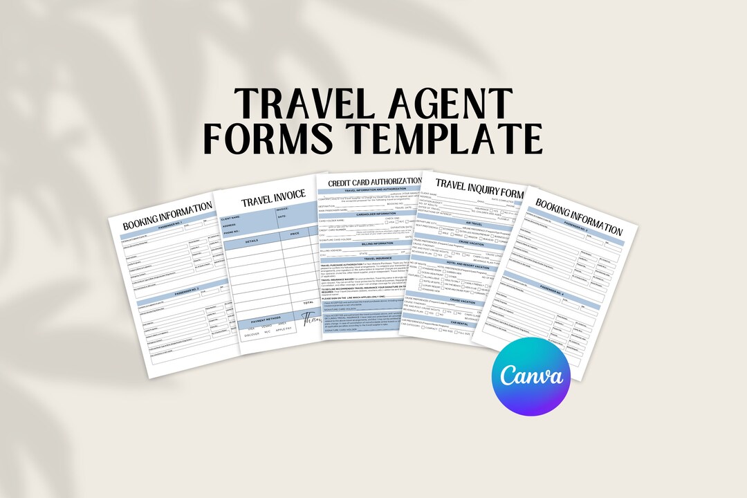 Travel Agent Forms Travel Agent Intake Form Travel Quote Form Travel ...