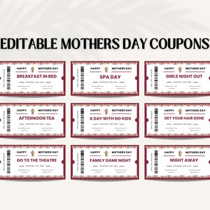 Happy Mothers Day Printable | Coupon Mom | Coupon Book For Mom | Coupon Book Ideas For Mom | Mothers Day Coupons | Printable Coupon