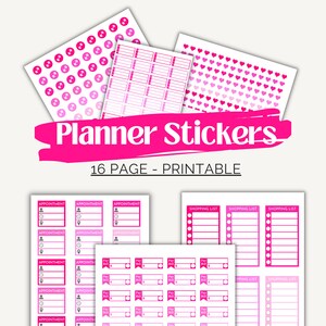 Printable Planner Sticker Sheet | Printable Planner Stickers Bundle | Printable Planner Stickers Icons | Printable Stickers Planner PNG