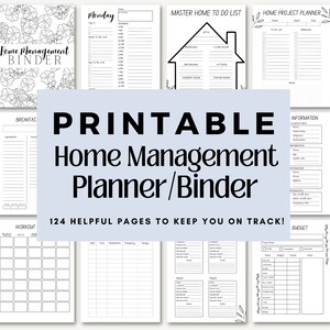Home Management Printables | Home Management Tracker | Printable Home Management Planner | Home Management Binder | Household Planner