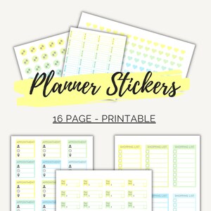 Printable Planner Sticker Sheet | Printable Planner Stickers Bundle | Printable Planner Stickers Icons | Printable Stickers Planner PNG