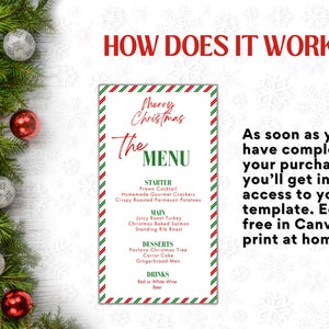 Christmas Menu Template Editable | Christmas Party Menu | Christmas ...