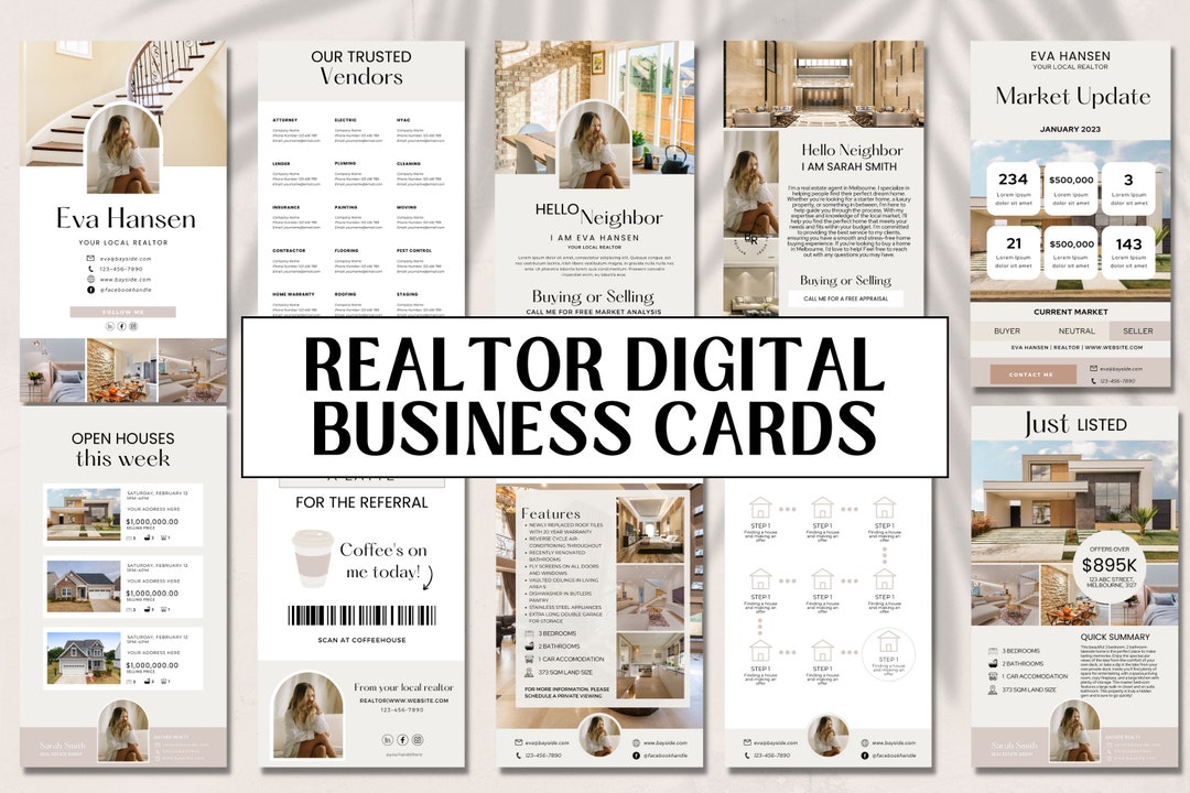 Digital Business Cards Real Estate Real Estate Business Card Template Real Estate Business Cards