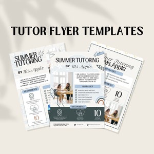 Plantilla de volante de tutoría / Volante de tutoría / Servicio de tutoría / Tutoría de verano / Negocio de tutoría / Volante de tutoría DIY / Volante editable