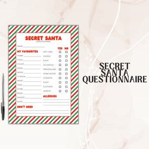 Wichtelgeschenk Fragebogen | Wichtel Fragebogen Arbeit | Wichtelfragebogen für Familie | Wichteln Formen | Wunschliste