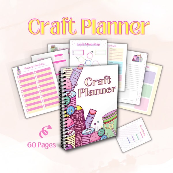 Craft Business Planner | Crafting Planner | Craft Planner Printable | Craft Project Planner | Craft Organization | Craft Journal