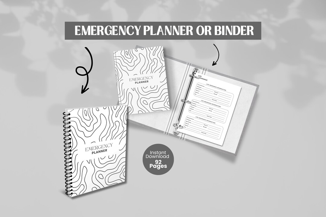 Emergency Binder Template Emergency Binder Printable Emergency Binder