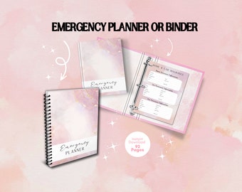 Emergency Binder Printables PDF | Family Emergency Binder | Emergency Binder | Emergency Binder Printables | Emergency Planner