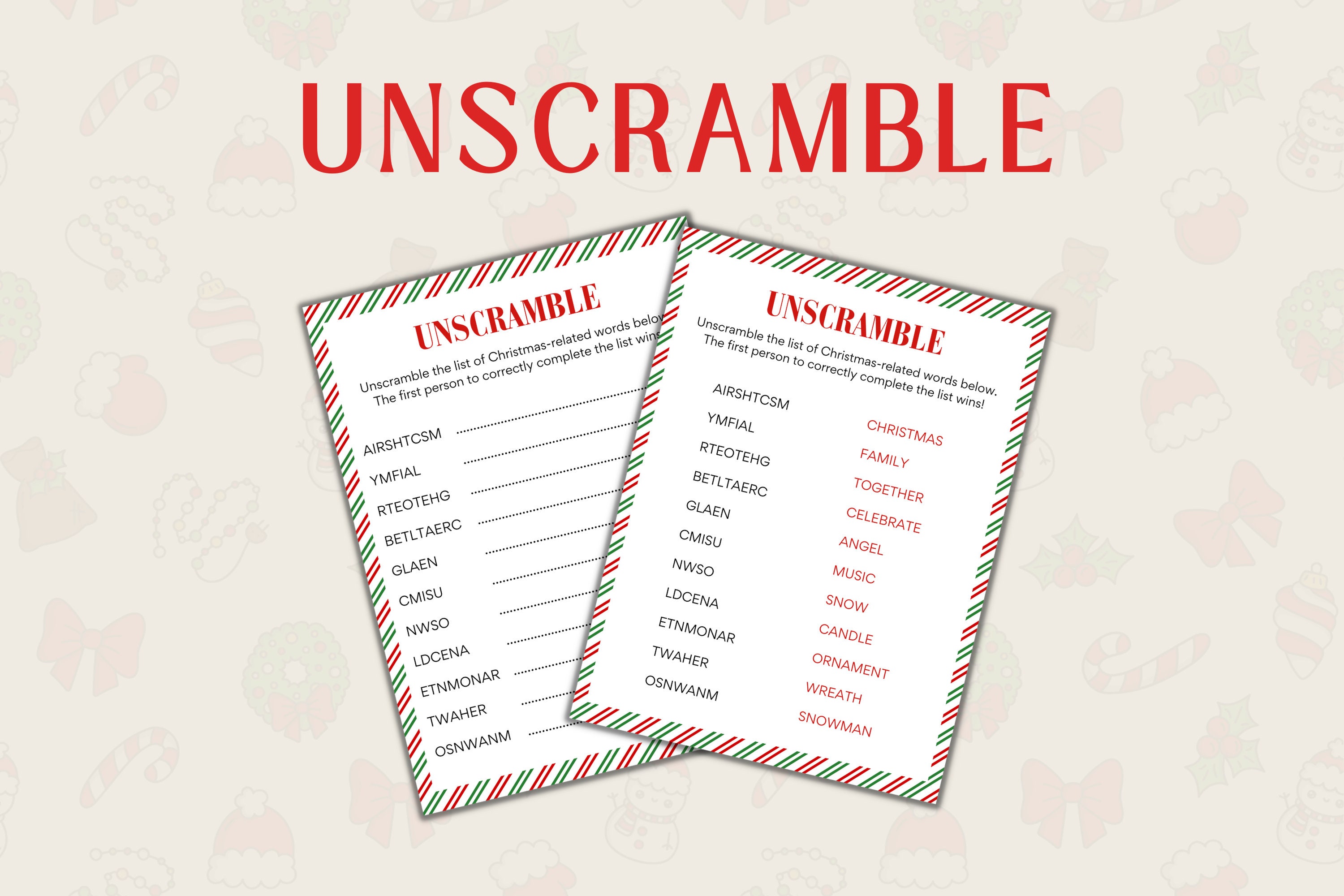 Christmas Games Printable Set Christmas Games for Group Christmas Group ...