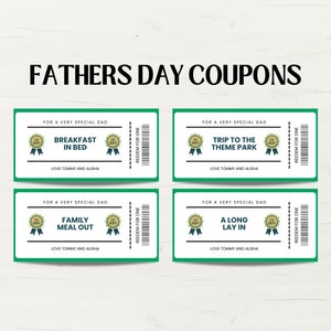 Father&#39;s Day Coupon Book Printable | Fathers Day Coupons Printable | Father&#39;s Day Coupon Template | Fathers Day Coupons | Coupon Template