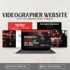 Videographer Website Template | Videographers Canva Website Template | Portfolio Website | Canva Website Template | Videography Website
