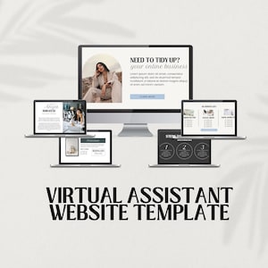 Virtual Assistant Website | Virtual Assistant Website Template | Virtual Assistant | Social Media Manager | VA Canva Template | VA Templates