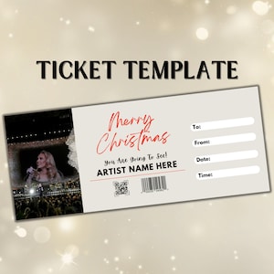 Ticket Template Concert | Concert Ticket Gift Template | Christmas Ticket Template | Concert Ticket Surprise Christmas | Editable Ticket