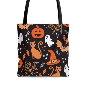 Cute Trick or treat bag, halloween tote bag, trick or treat bag, spooky halloween bag, trick or treat bag for kids, kids candy bag