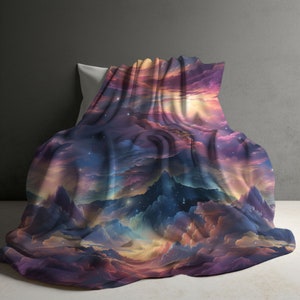 Fantasy Decor, Celestial Moon, Blanket for bed, Sofa Throw, fleece blanket, dream gift, Moon Gift, Giftful blanket, summer throw, custom