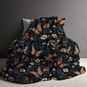 Cottagecore-deken, Cottagecore-deken, sherpafleecedeken, vlinderdeken, warme gezellige deken cadeau, bloemen vlinderdeken, warm cadeau