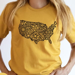 Amerikaans shirt, 4 juli T-shirt, kaart van de Verenigde Staten T-shirt, 4 juli grafisch T-shirt, VS-shirts, patriottische T-shirts, Amerikaans cadeau, VS-shirt