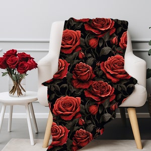 Rose Blanket Etsy