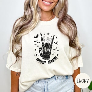 Halloween Shirt, Skeleton Rock Shirt, Comfort Colors, Halloween Skeleton T-Shirt, Skeleton Hand Halloween, Halloween Gift, Rocker Halloween