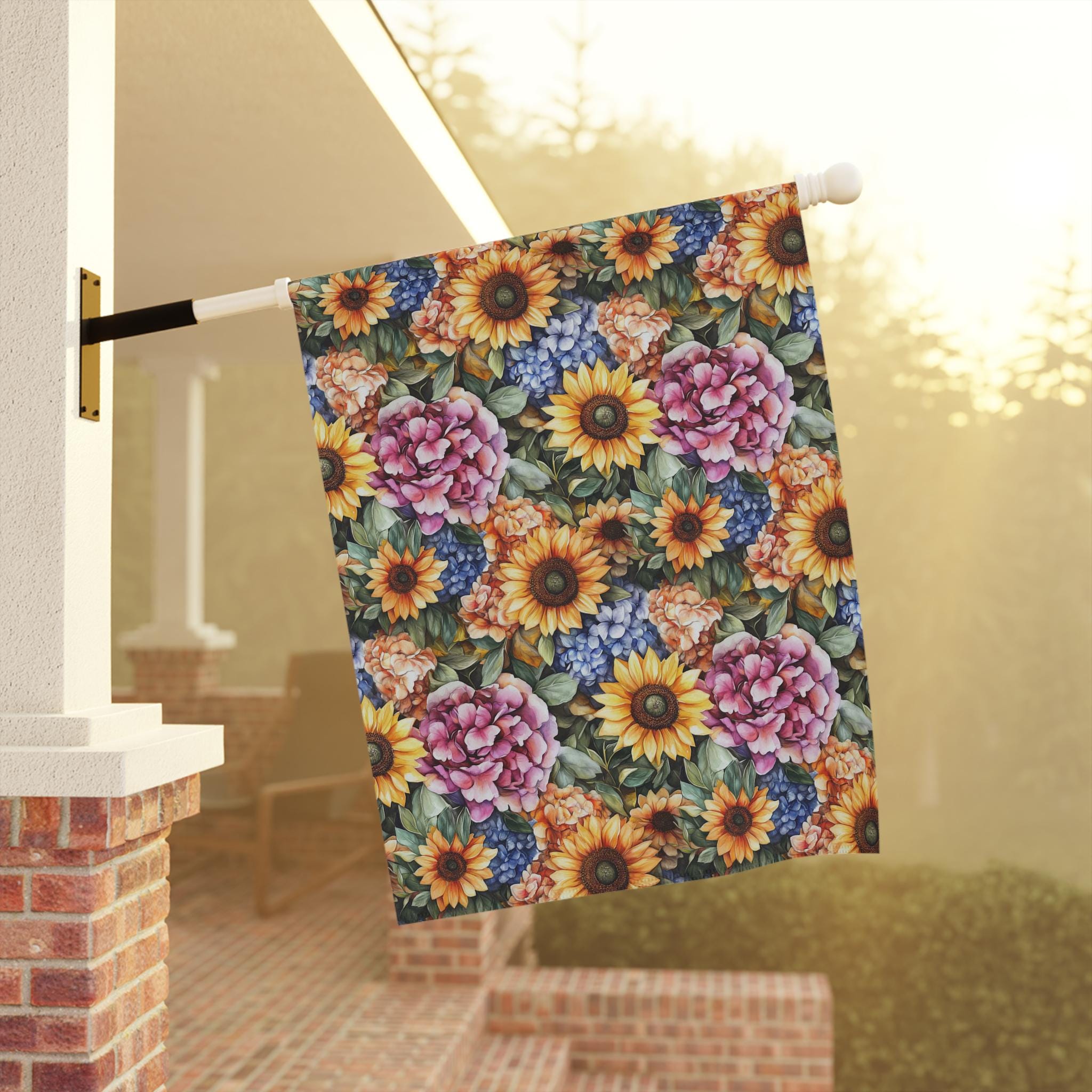 Garden Flag, Vibrant Floral Welcome Flag, Summer Housewarming Gift, Outdoor Banner, Floral Garden Decor, Home Decoration