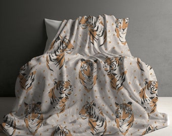 Tiger Blanket, jungle animal decor, animal lover gift, tiger theme, power animal gift, tiger gift, blanket gift, summer throw blanket