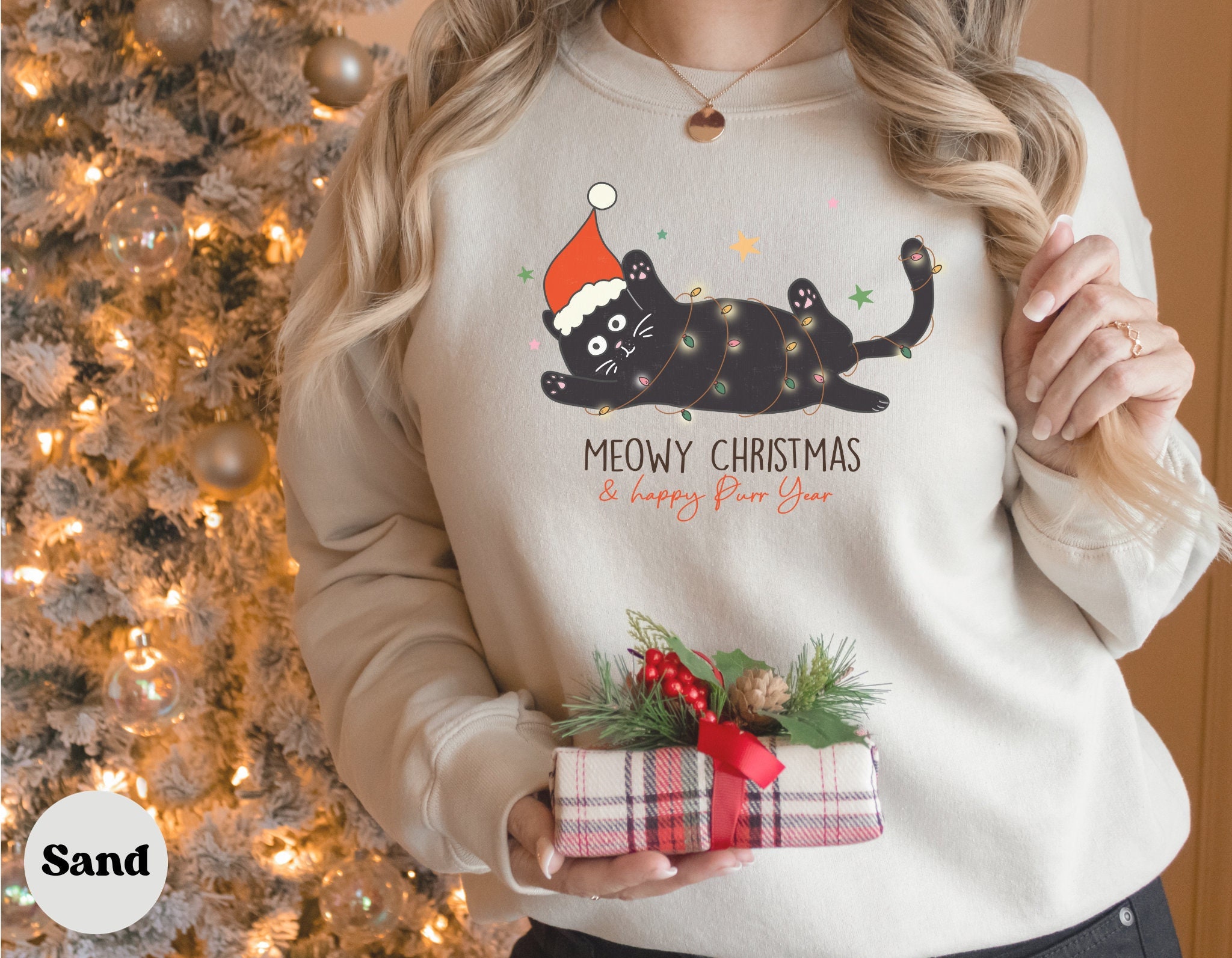 Pull de noel avec chat hotsell