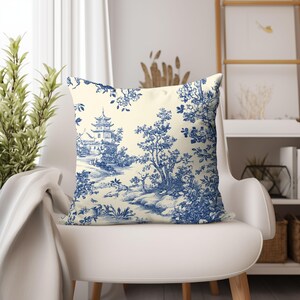 新品 ◆絹のクッションカバー ◆ シノワズリ ◆ Made in vietnam シノワズリ クラシック クッションカバー - シノワズエキゾチック 風景