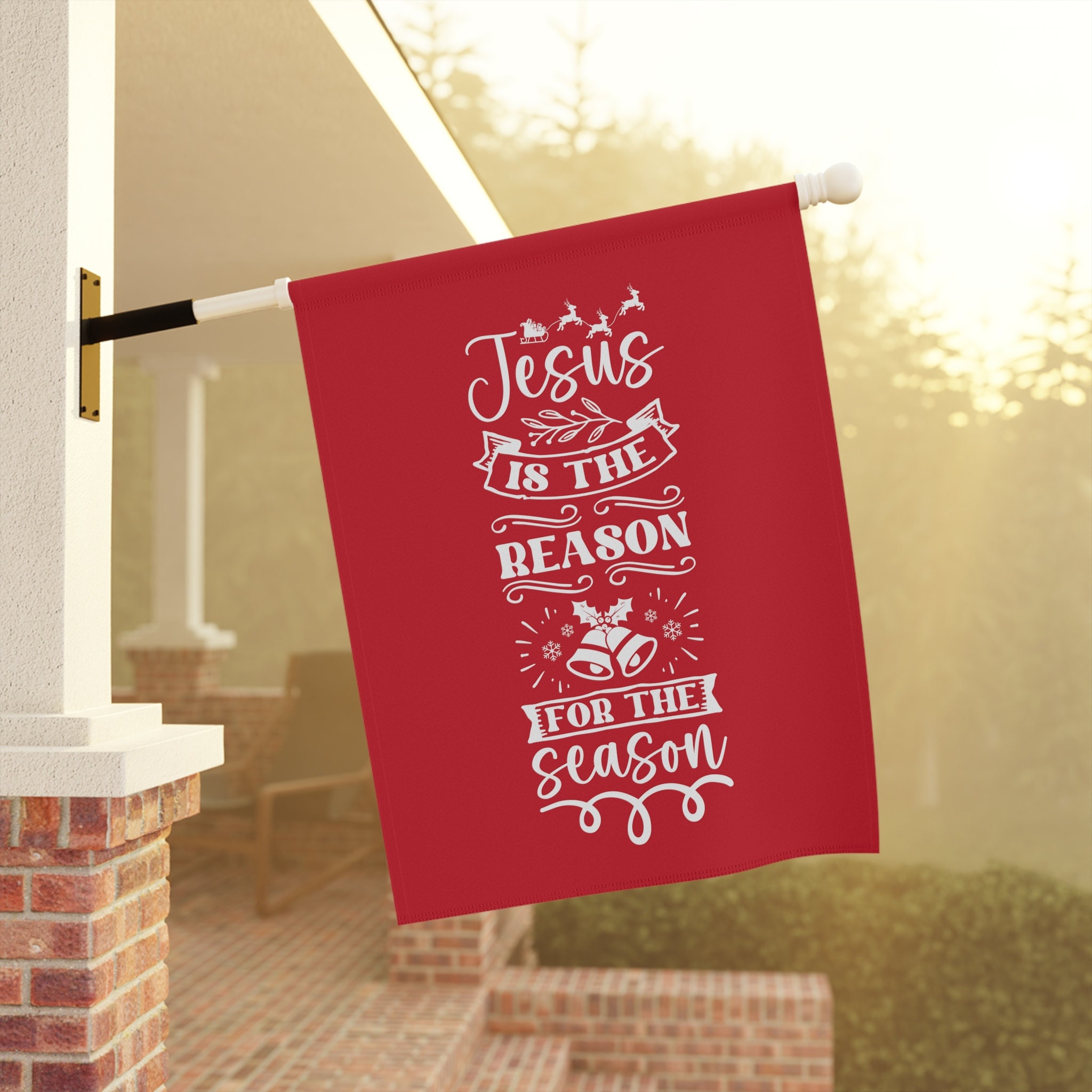 Discover Jesus is the reason for the season, Christian Christmas Gift, Christmas Flag