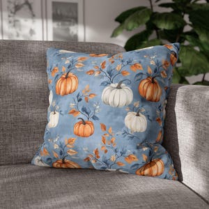 Fall Throw pillow covers, Fall Pillow cover, Fall Pillow Case, blue pumpkin pillow case, Sofa throw, housewarming gift, fall pumpkin decor